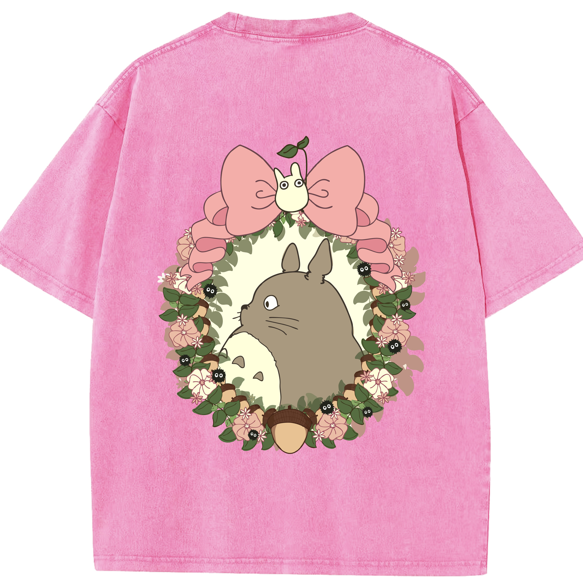 （画像用） となりのトトロ 草壁メイ 草壁サツキ My Neighbor Totoro Satsuki Kusakabe Mei Kusakabe 綿100% ヴィンテージ風 半袖Tシャツ（背面プリント）